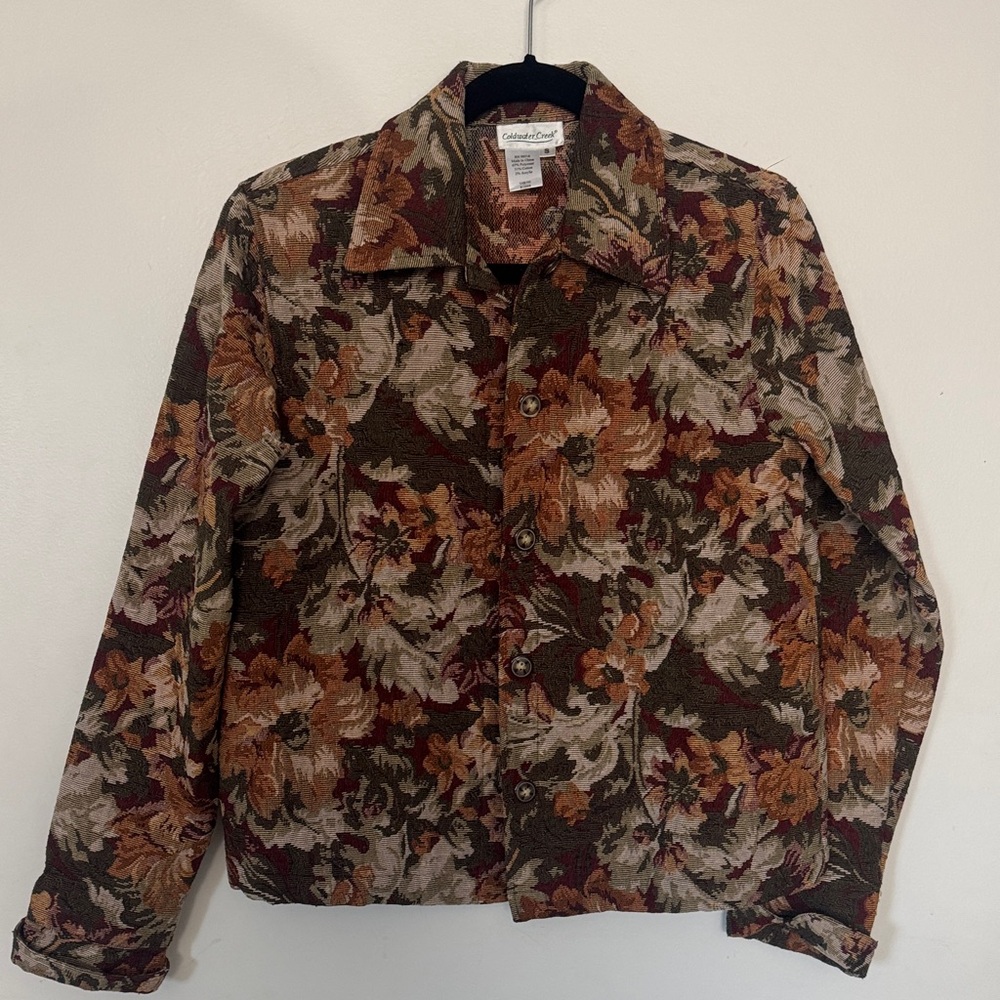 Coldwater Creek Vintage Tapestry Floral Jacket